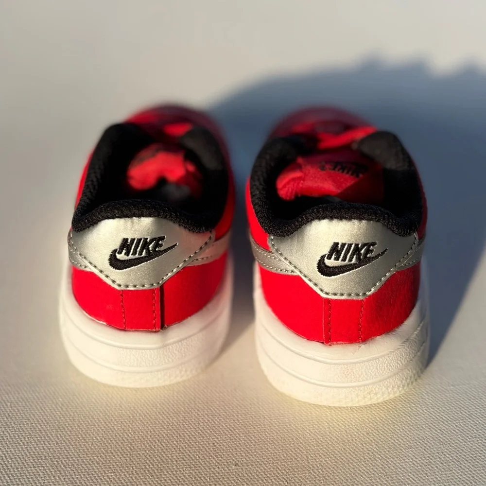 Nike Force 1 '18 (TD) Lace-Up Red Leather Trainers 905220 609 Sneakers Toddler - Picture 3 of 8